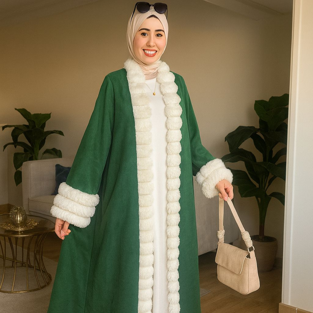 عبايه شمواه مبطنه بفرو ارنب